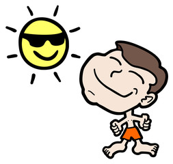 Sun and boy