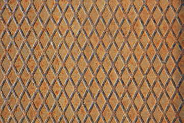 Naklejka premium heavy diamonds grid iron used as industrial rust floor