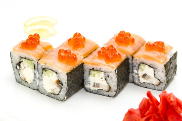 Суши с угрем, сыром и яйцом