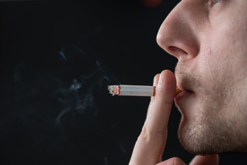 Man smoking cigarette