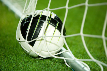 soccer ball in net