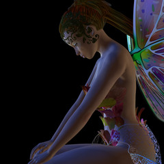 Flower fairy sitting