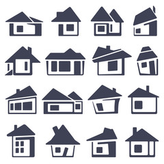 houses icons set