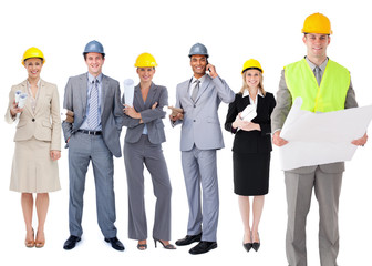 Obraz premium Team of architects in a row