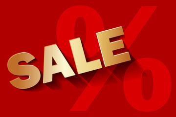 Sale GOLD rot Prozent