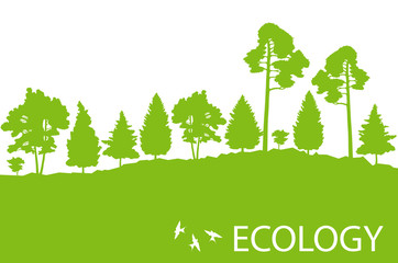 Obraz premium Ecology concept detailed forest tree illustration vector backgro