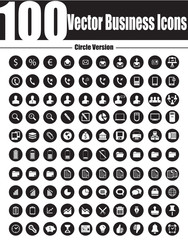 100 Vector Business Icons - Circle Version