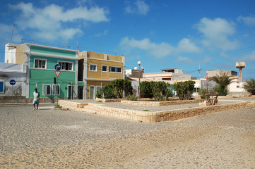 Fototapeta na wymiar Sal Rei (główne miasto wyspy Boa Vista / Wyspy Zielonego Przylądka)