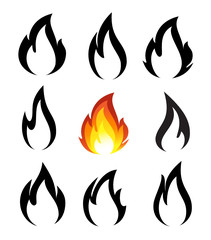 Collection of fire icons