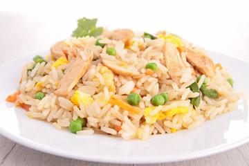 fried rice and chicken