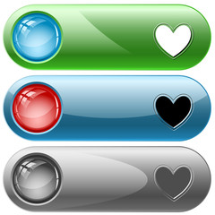 Heart. Vector internet buttons.