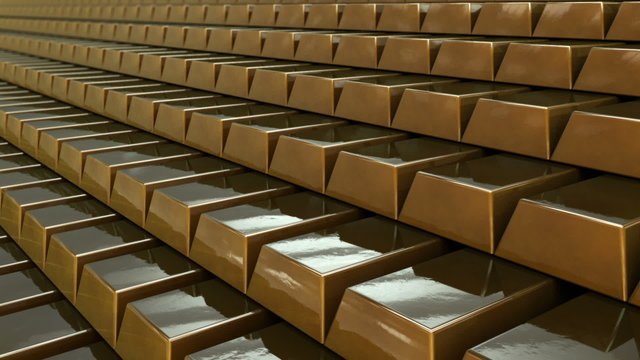 Rows of Gold Brick Bars or Bullion's Looping