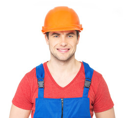 portrait of happy worker in uniform