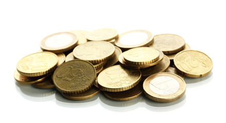Coins isolated on white
