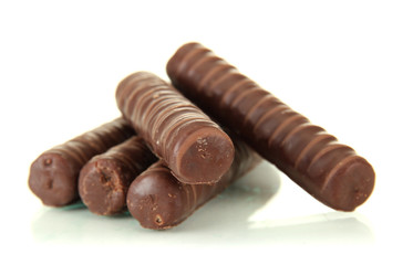 Chocolate sweets isolated on white