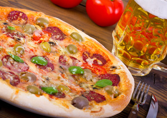 Pizza and beer