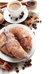 Light tasty breakfast, isolated on white.