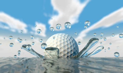 Golf Ball Water Splash