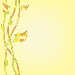 stylized seamless stems with leaves