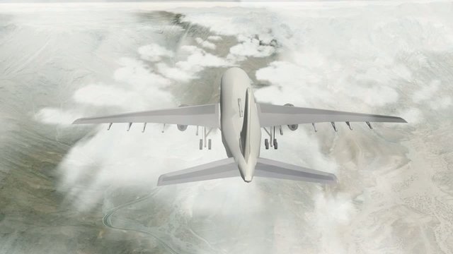 airplane flight from west to east of taif city