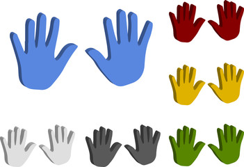 3d Vector Hand Icons Set