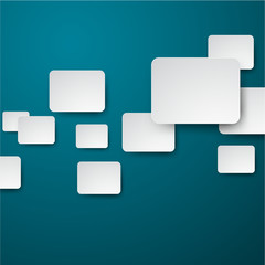 Paper white notes on blue.