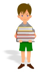 Child carrying books