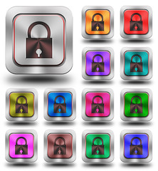 Security aluminum glossy icons, crazy colors