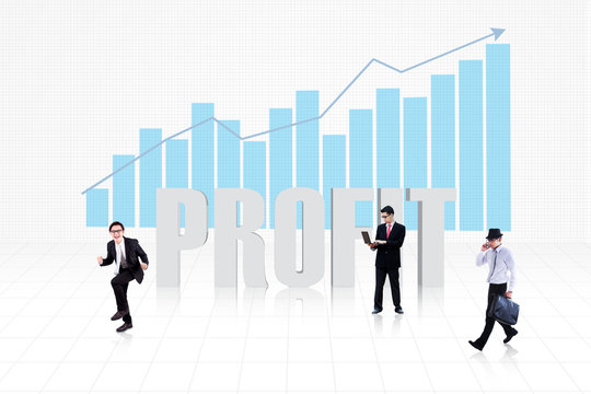 Business profit with bar chart