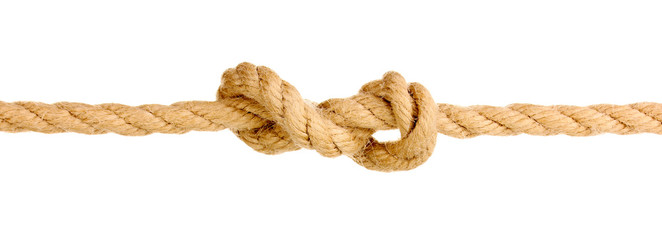 Rope with knot isolated on white