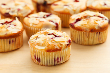 muffins with almond and blueberries