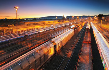 Obraz na płótnie Canvas Freight Train platforma transport - tranzyt Cargo