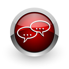 forum red circle web glossy icon
