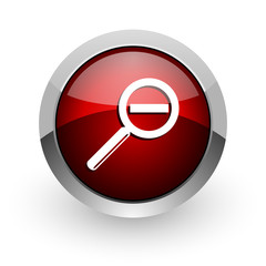 magnification red circle web glossy icon