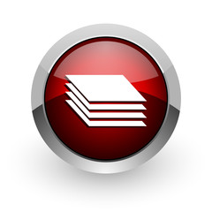 layers red circle web glossy icon