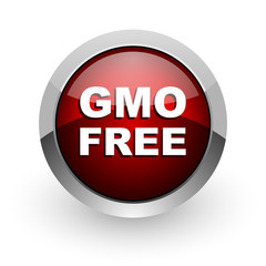 gmo free red circle web glossy icon