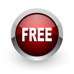 free red circle web glossy icon