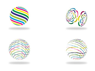 Abstract colorful globes