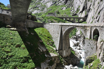 Devil's bridge at St. Gotthard pass, Switzerland