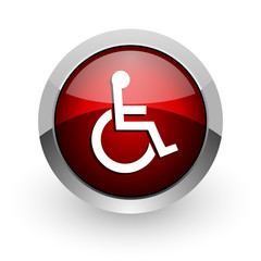 accessibility red circle web glossy icon