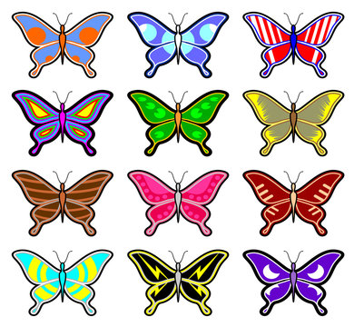 Color art butterflies