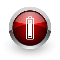 battery red circle web glossy icon