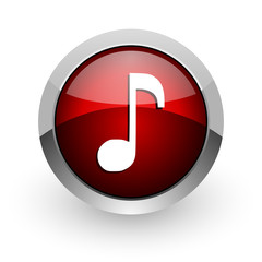 music red circle web glossy icon