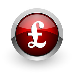 pound red circle web glossy icon