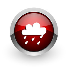 weather forecast red circle web glossy icon