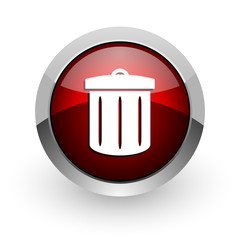 recycle red circle web glossy icon