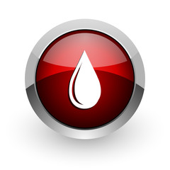 Fototapeta premium water drop red circle web glossy icon