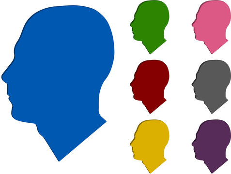 colorful man head profile icons