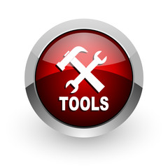 Obraz premium tools red circle web glossy icon