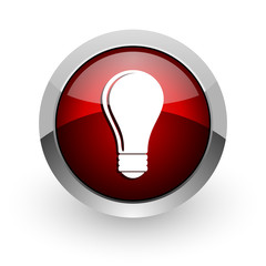 light bulb red circle web glossy icon